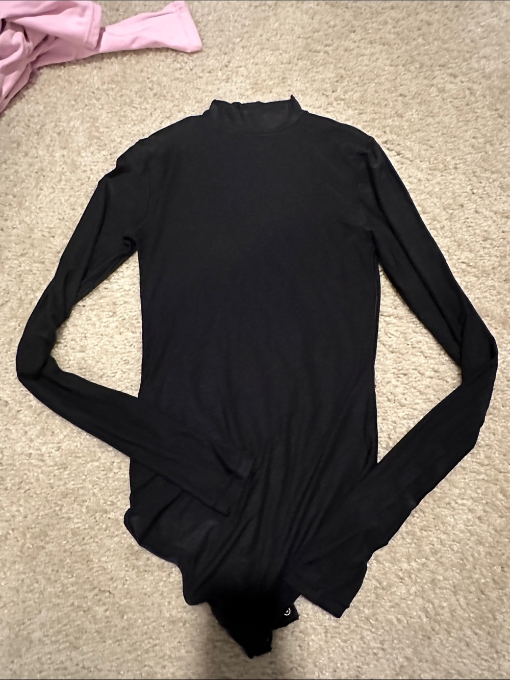 Black Long Sleeve Mock Neck Women's Top